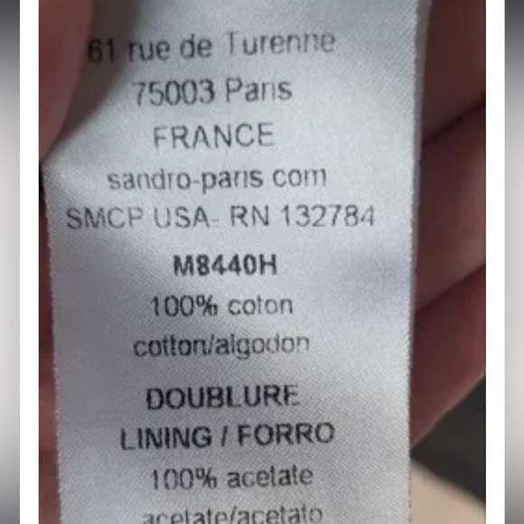 Sandro Paris Parka Dark Navy with removable real Fox fur trim and hood 36/4 - Picture 13 of 14